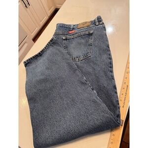 Wrangler Men's Big & Tall 46x30 Relaxed Fit Straight Leg‎ Blue Jeans Medium Wash